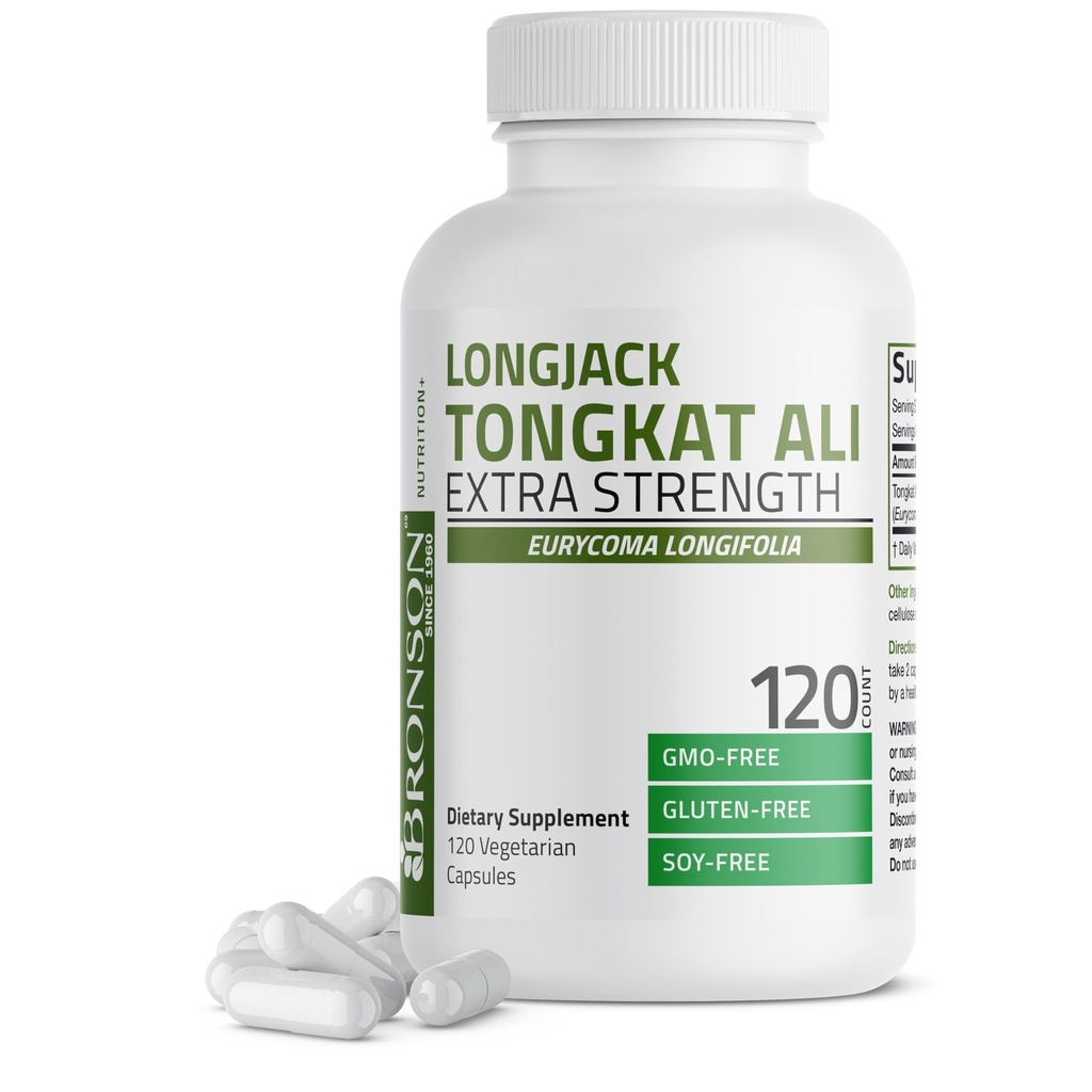 Bronson Longjack Tongkat Ali Extra Strength, 120 Vegetarian Capsules