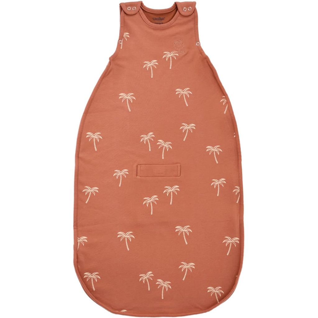 Woolino Merino Wool & Organic Cotton Baby Sleep Sack 2-24 Months – Ultimate 4-Season Baby Sleeping Bag, Universal Size Wearable Blanket, 2-Way Zipper & Adjustable Fit, Year-Round Use – Palms