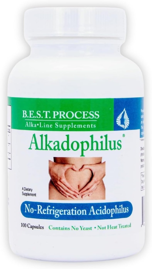 Alkadophilus Best Process Alkaline — No Refrigeration Probiotic & Prebiotic Digestive Supplement — 1.5 Billion CFU of Good Bacteria & Beetroot