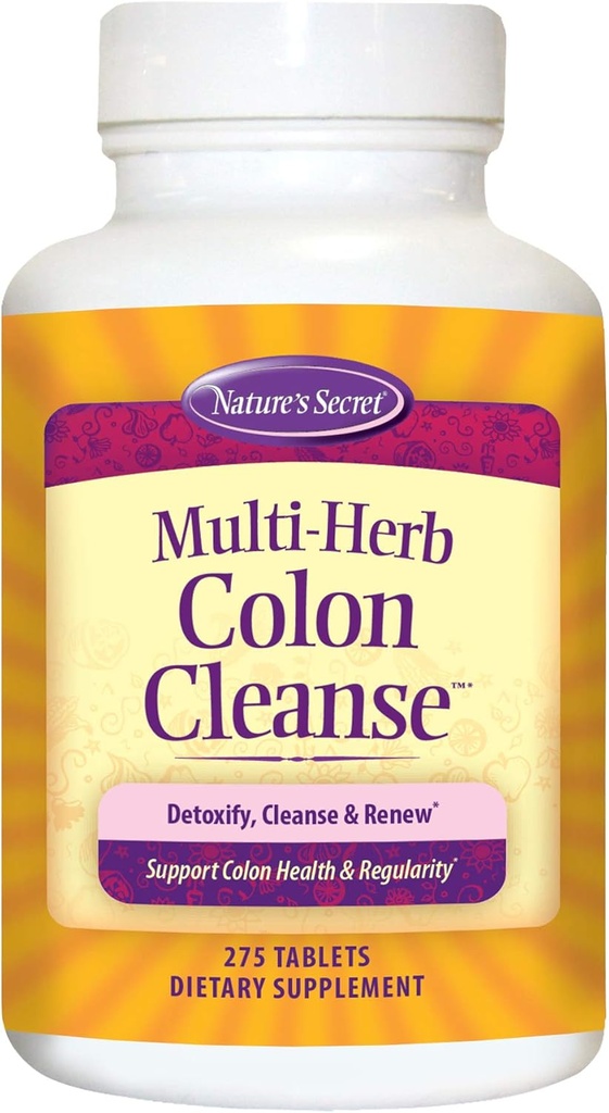Nature's Secret Multi-Herb Colon Cleanse Supports Digestive Health and Regularity, 275 Tablets
