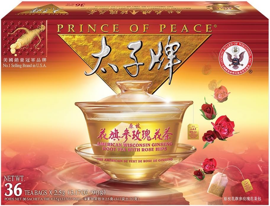 Prince of Peace®American Ginseng Rose Tea (36 sachets)