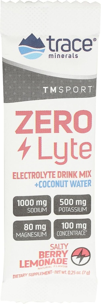 Trace Minerals Research Salty Berry Lemonade Zerolyte SGL, 0.25 Oz