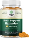 Cleansing Herbal Liver Detox Gummies Liver Support Milk Thistle Gummies with Artichoke Extract Turmeric Curcumin and L-Carnitine - Vegan and Non-GMO - Sweet Lemon (30 Servings)