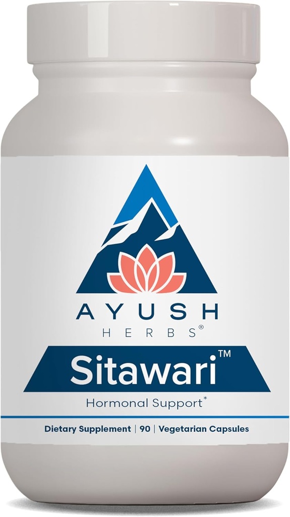 Ayush Herbs Sitawari - Shatavari Capsules for Women, Shatavari Root Supplement, Hormone Balance for Women, Natural Female Reproductive Support - 90 Vegetarian Capsules (1 Count)