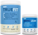 AminoLean Pre Workout Energy (Blue Raspberry 30 Servings) with TrueFit Protein Powder (Vanilla 2 LB)