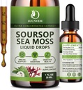 (2 Pack) Organic Soursop Graviola with Sea Moss Liquid Drops, Soursop Bitters Liquid Rich in Multivitamin for Natural Antioxidant, Immune Boost, Cell Support & Regeneration, Pineapple Flavor