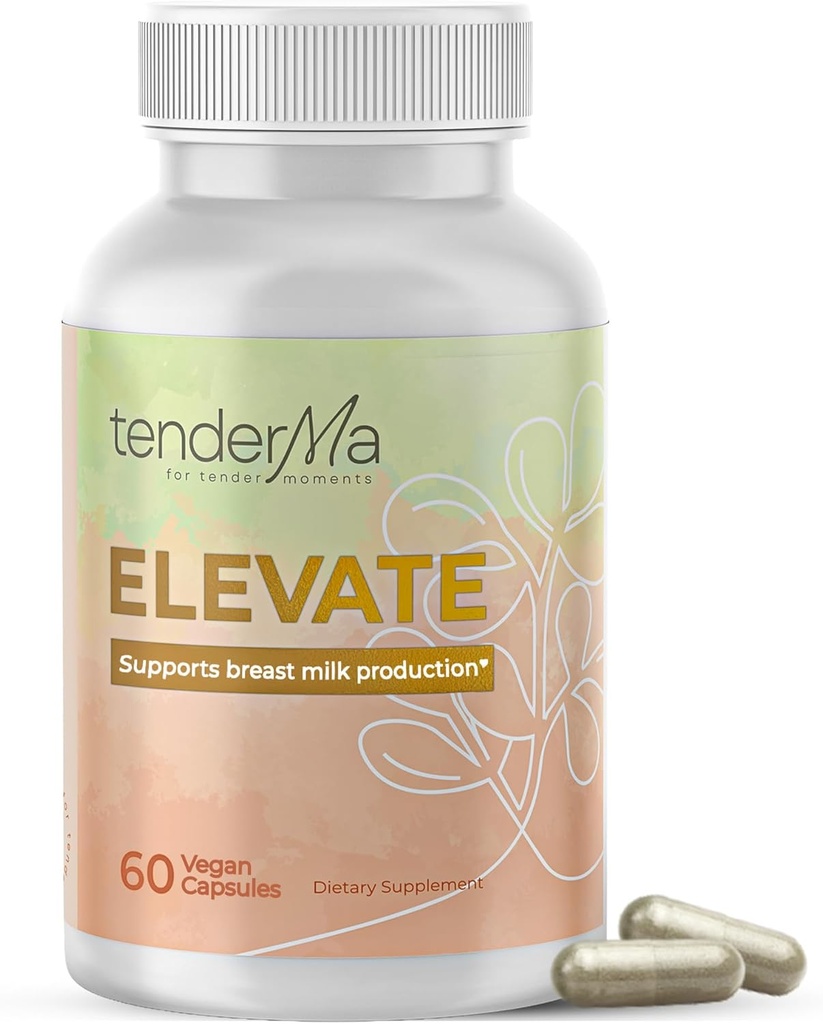 Elevate Lactation Supplement | Natural Lactation Support for Breastfeeding Mothers | Breast Milk Supply Increase Support | Fenugreek, Moringa, Alfalfa & More | Vegan, Non-GMO, 60 Capsules