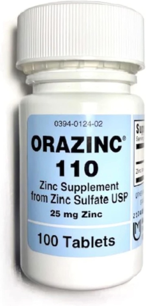 Mericon Industries Orazinc 25mg Zinc Supplement | Zinc Health Supplements for Hormone Regulation, Health (100 Zinc Tablets)