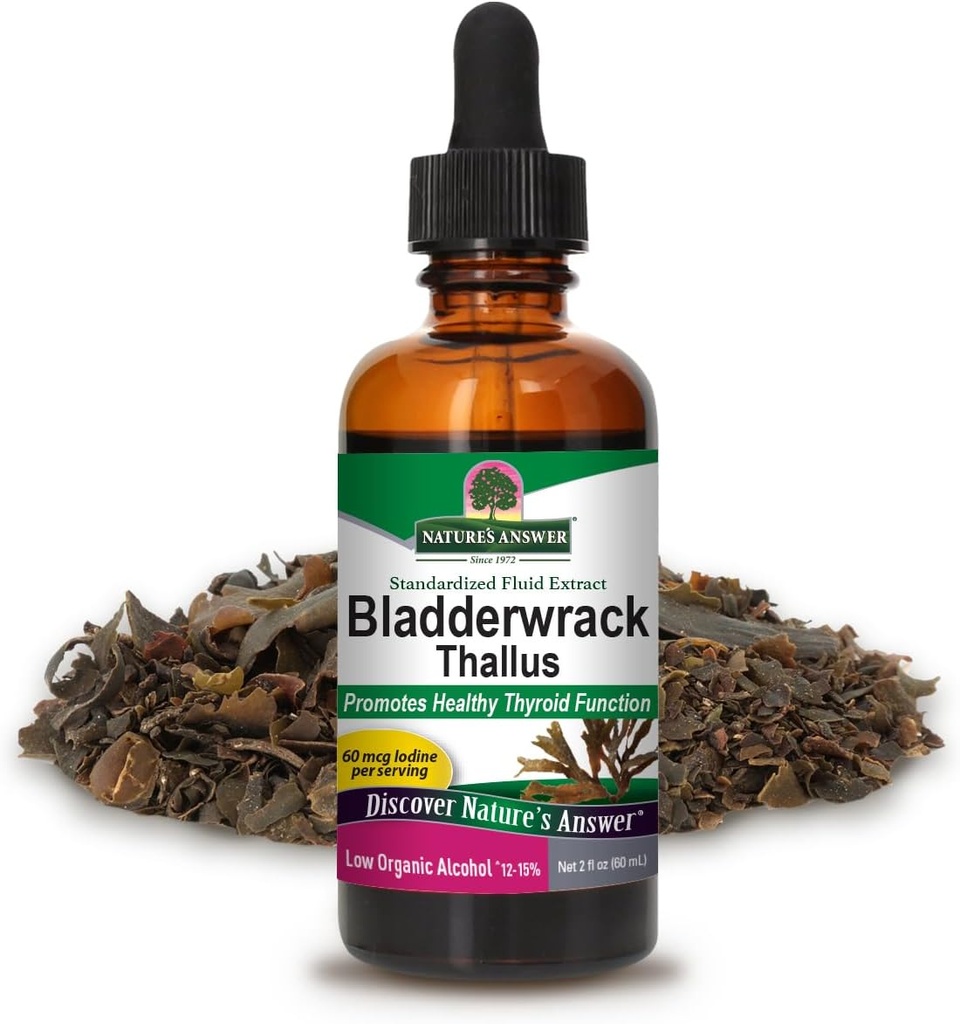 Nature's Answer Bladderwrack Sea Moss Liquid 2 oz | Thyroid Support | Promote Digestive Health | Immune Support
