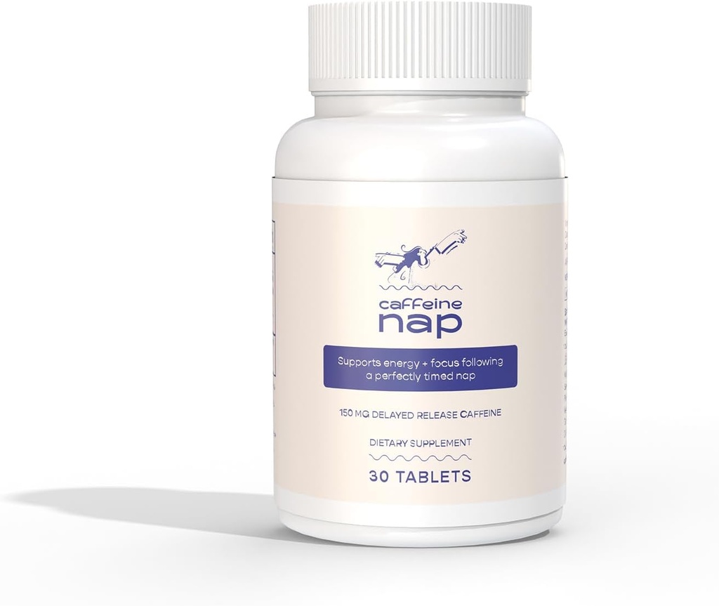 Delayed Release Caffeine Supplement | Power Coffee Nap + Energy & Focus | 60 Tablets