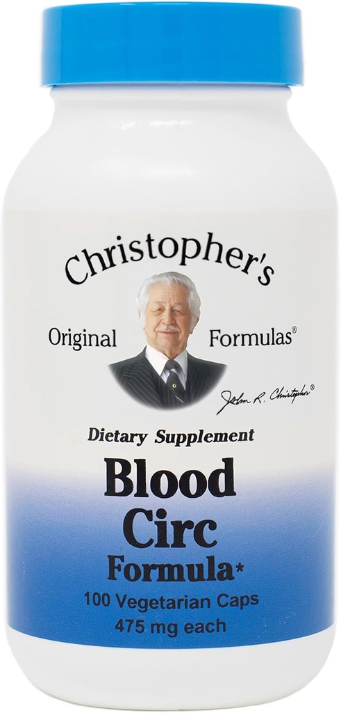 Dr. Christopher's Original Formulas Blood Circulation Formula Capsules, 475mg, 100 Count