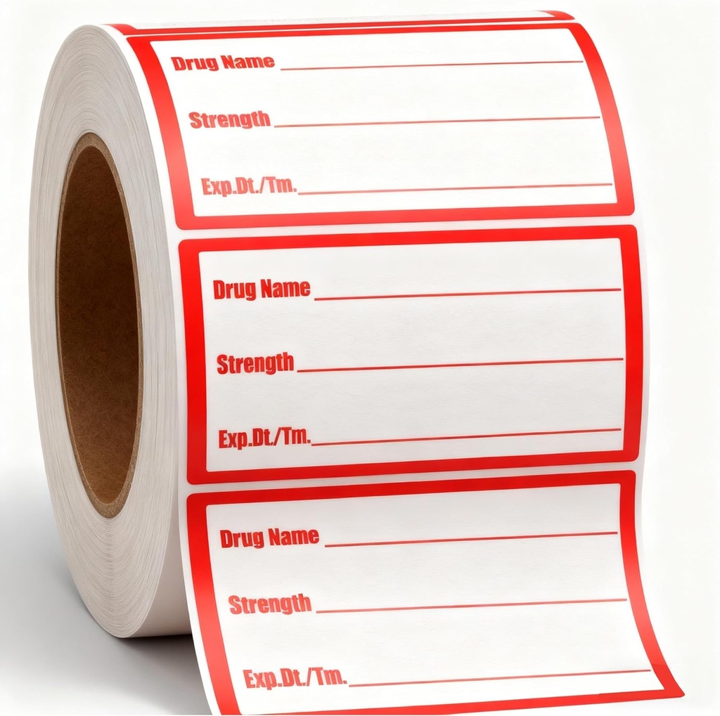 500Pcs Drug Name Label Stickers Medication Strength Stickers 1x2 Inch-Veterinary Instruction Labels Reminder Labels