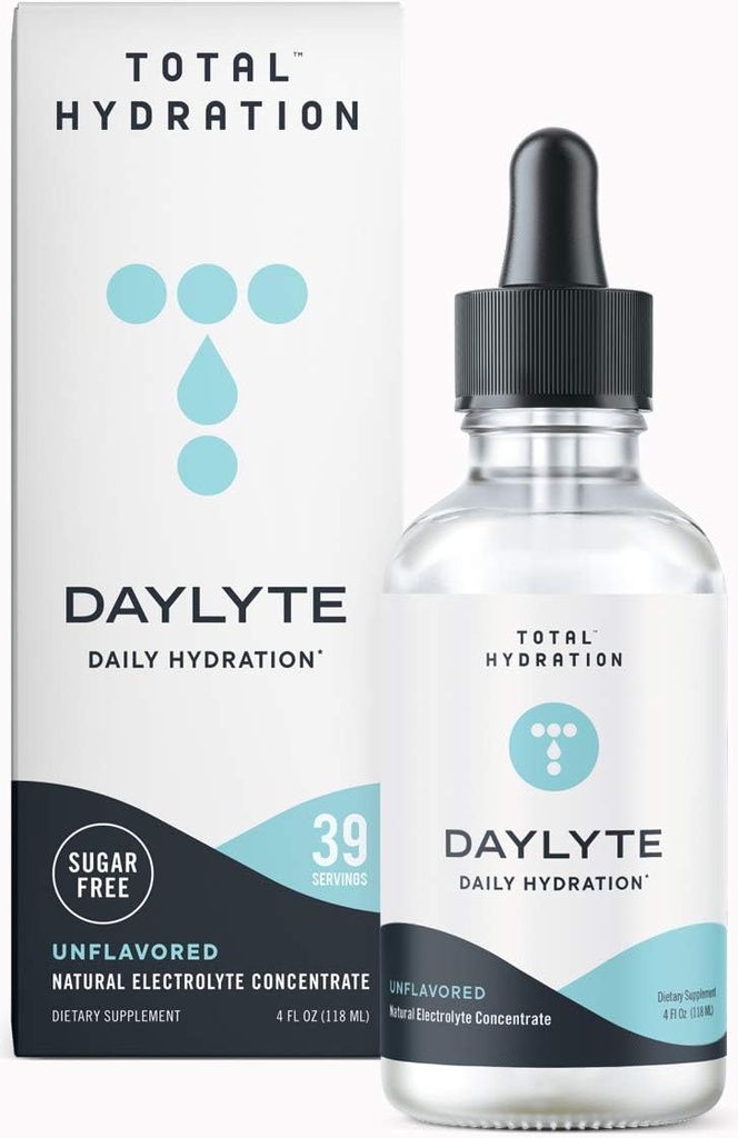 Daylyte Electrolyte Drops, Unflavored, Sugar Free Daily Hydration Supplement with Magnesium, Calcium, & Zinc (39 Servings)