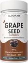 Grape Seed Capsules 500mg | Vitis vinifera Concentrated 10:1 Extract Powder | Natural Herbal Supplement, Non-GMO, Gluten-Free Formula (180 Count (Pack of 1)