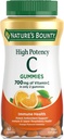 Nature’s Bounty Vitamin C Gummies 700mg, High Potency Vitamin C Chewable Gummies for Adults, Immune Support Supplement, Dietary Supplement, Orange Flavor, 60 Ct