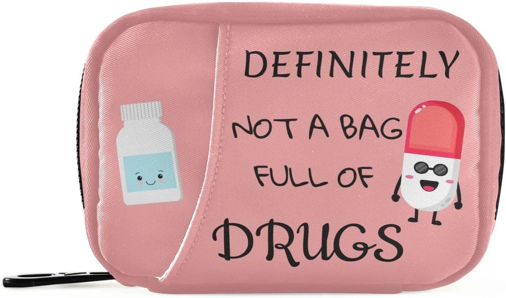 Pill Organizer Pill Character Pill Box 7 Day Pill Case Bag Travel Pill Organizer Bag with Zipper Portable Weekly Case Compact Size for Vitamin Supplement Holder