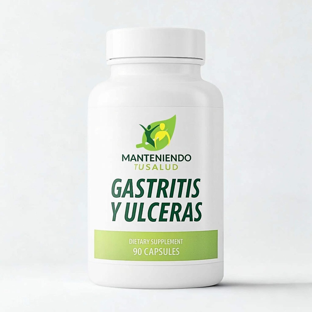 Gastritis y Ulceras, Digestive Support, Slippery Elm Bark, Goldenseal Root, 90 Capsules