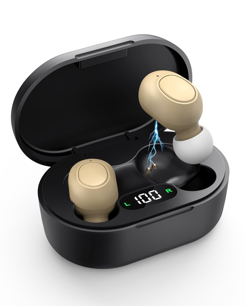 Hearing Aids for Seniors - Hearing Aid Rechargeable for Hearing Loss with Intelligent Noise Reduction,Invisible Audien Hearing Amplifier with Volume Control and Portable Charging Case