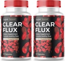 (2 Pack) Clear Flux Supplement Detox Cleanse, Capsules Blood Vessel Cleaner Support Advanced Formula, ClearFlux Capsules Maximum Strength All Natural Vitamins Health (120 Capsules)