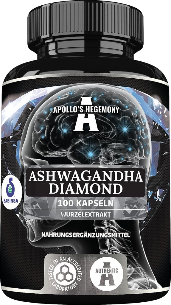 APOLLO'S HEGEMONY Ashwagandha Extract 568 mg per Tablet, 100 Vegan Tablets, 400 Servings per Package, Withania somnifera Extract Contains 7% withanolides, Support Memory and Concentration