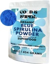 Organic Blue Spirulina Powder - Bulk 1 Pound Pack, 100% Phycocyanin, Pure Superfood from Blue Algae - for Natural Food Coloring, Smoothies & Protein Drinks, Vegan - Pure Water Extracted