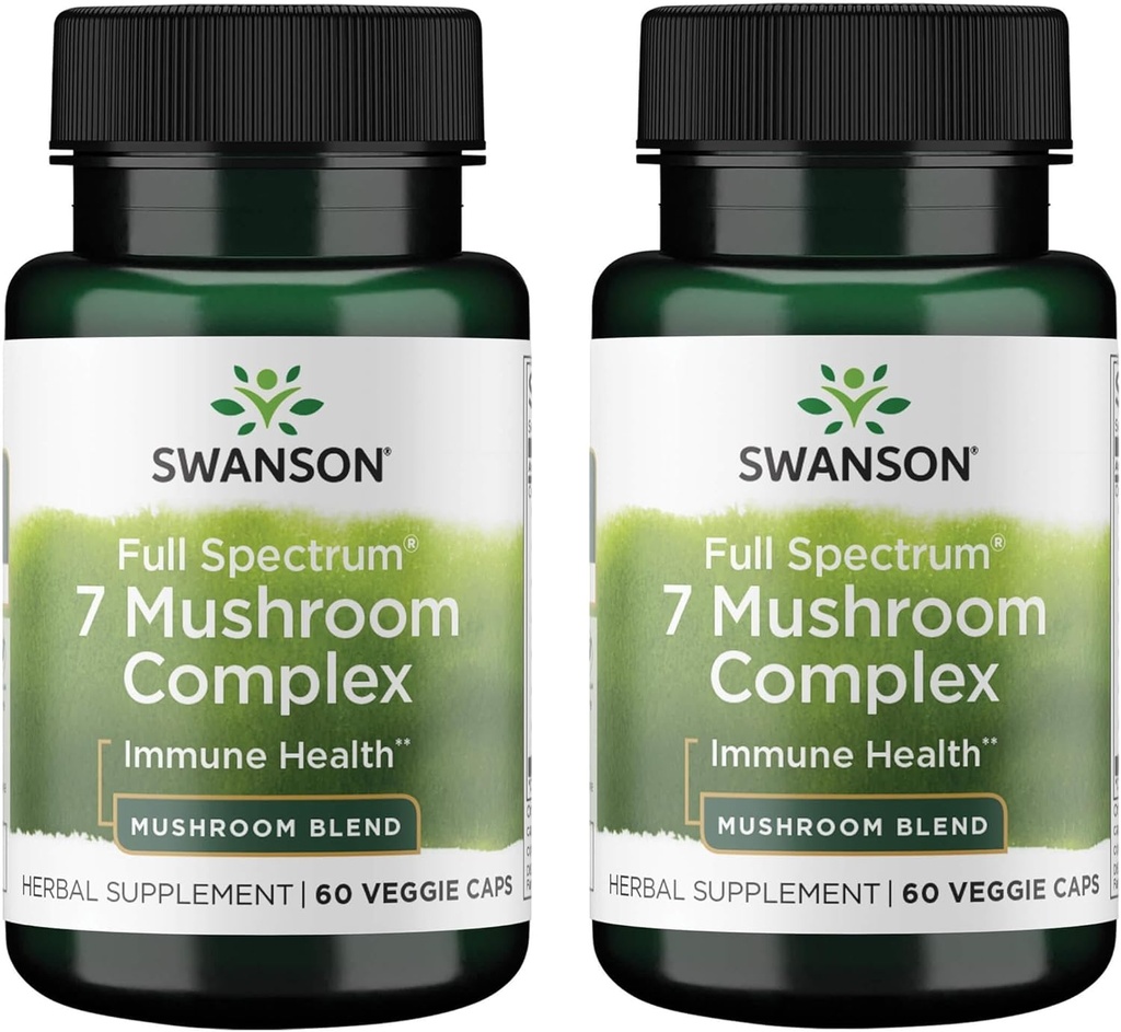 Swanson Full Spectrum 7 Mushroom Complex 60 Veg Caps (2 Pack)