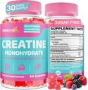 Creatine for Women, Creatine Monohydrate Gummies - No Bloating - Creatine Pre and Post Workout Chewables Supplement with Taurine & B6 - for Recovery, Strength, Energy & Booty, Performance, 60 Counts