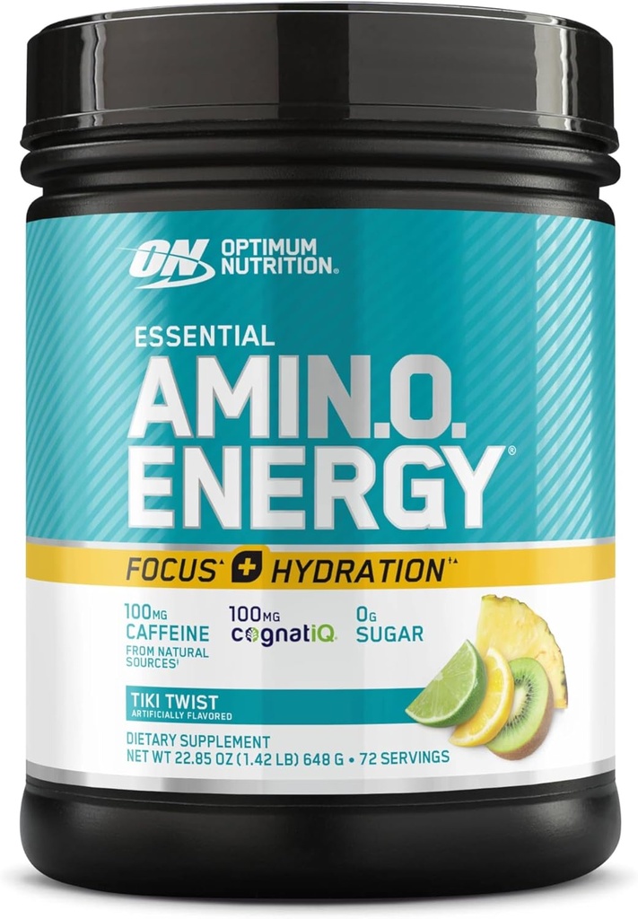Optimum Nutrition Essential Amino Energy Focus + Hydration, Tiki Twist, 72 Servings