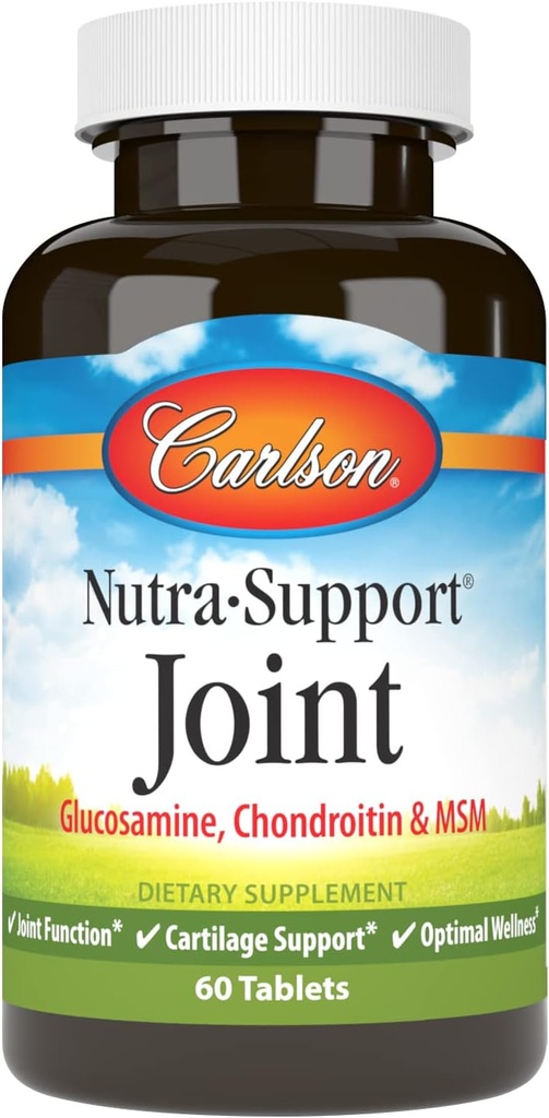 Carlson - Nutra-Support Joint, Glucosamine Chondroitin & MSM, Joint Function, Cartilage Support & Optimal Wellness, 60 tablets