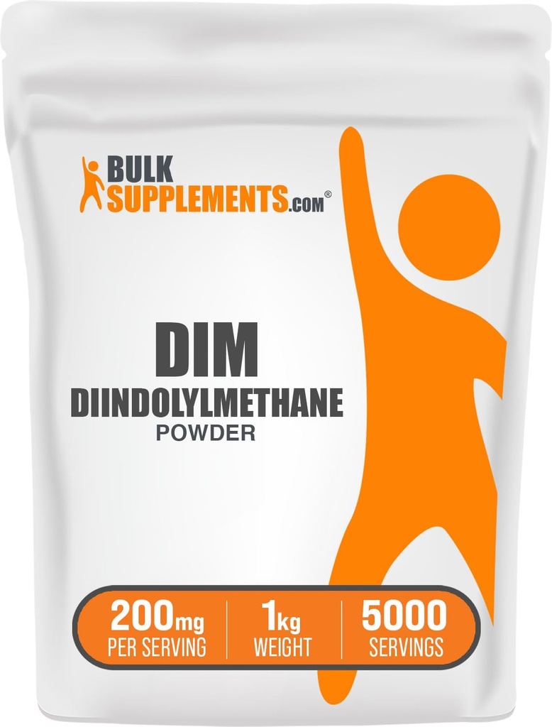 BulkSupplements.com DIM Powder - Diindolylmethane Powder, DIM Supplement for Men & Women - Unflavored & Gluten Free, 200mg per Serving, 1kg (2.2 lbs) (Pack of 1)