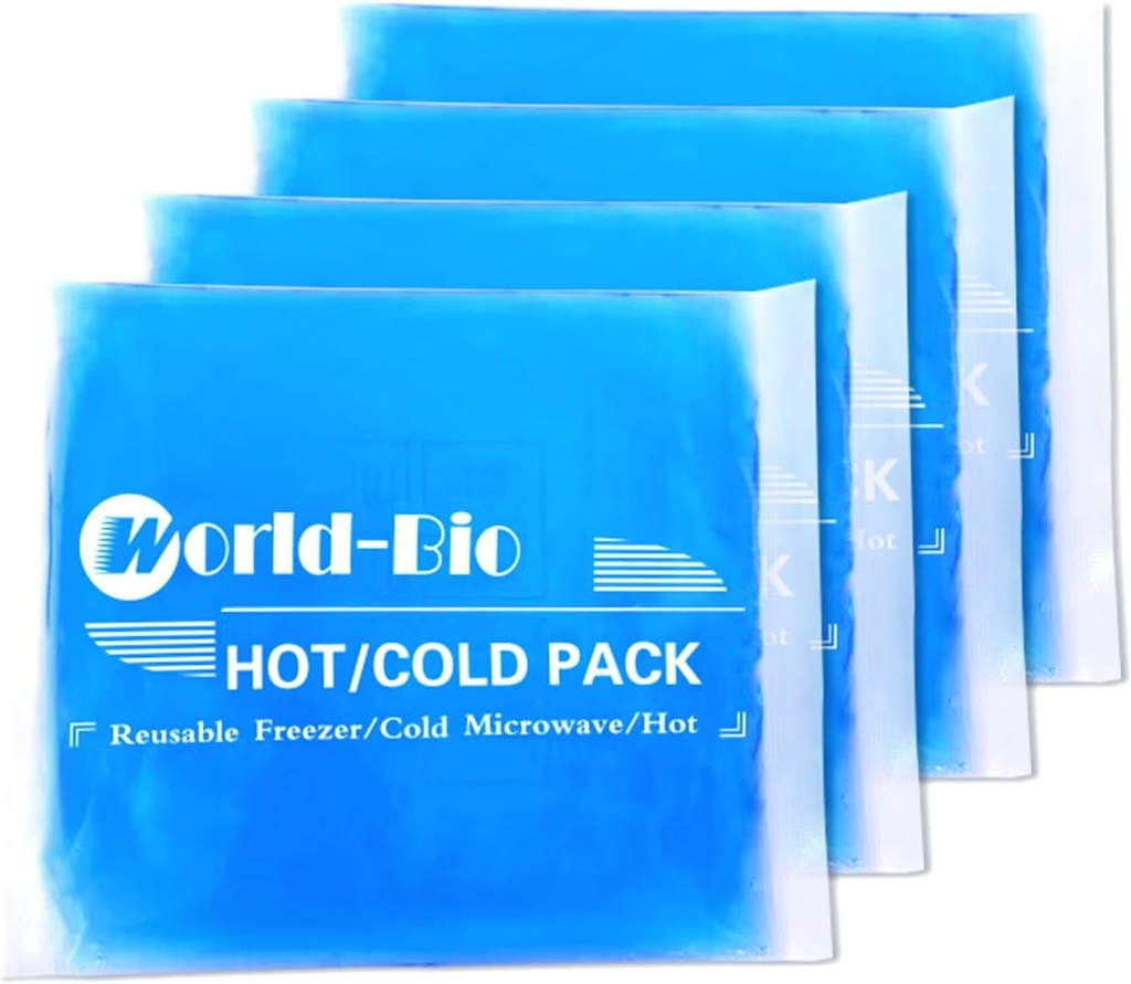 Gel Soft Flexible Ice Packs for Injuries, Reusable Cold Pack, Hot Cold Compress for Joint&Muscle Pain, Surgery Recovery, Inflammation, Swelling, Face, Head, Wrist, Ankle&Foot Injury, 4 Pack-5.1"x6.3"