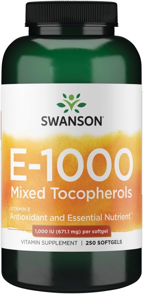 Swanson Vitamin E Mixed Tocopherols 1000 Iu (671.1 Milligrams) 250 Sgels