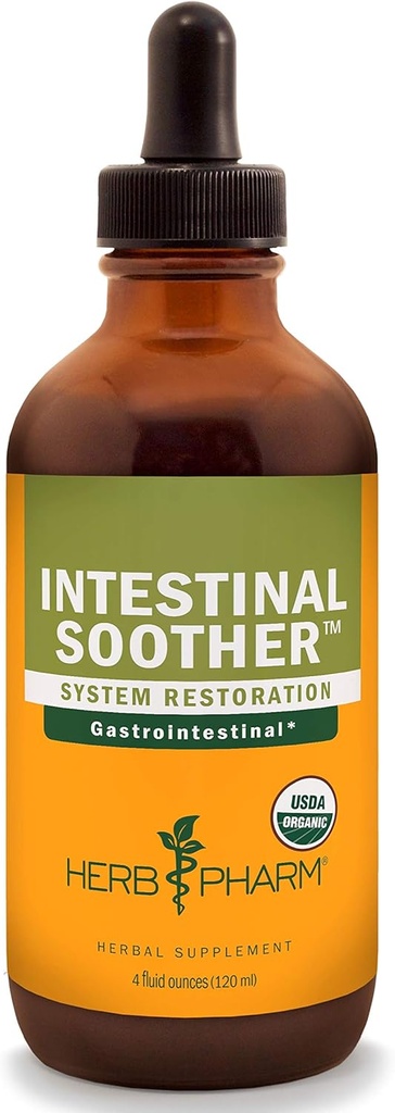 Herb Pharm Intestinal Soother Liquid Herbal Formula with Turmeric Extract - 4 Ounce