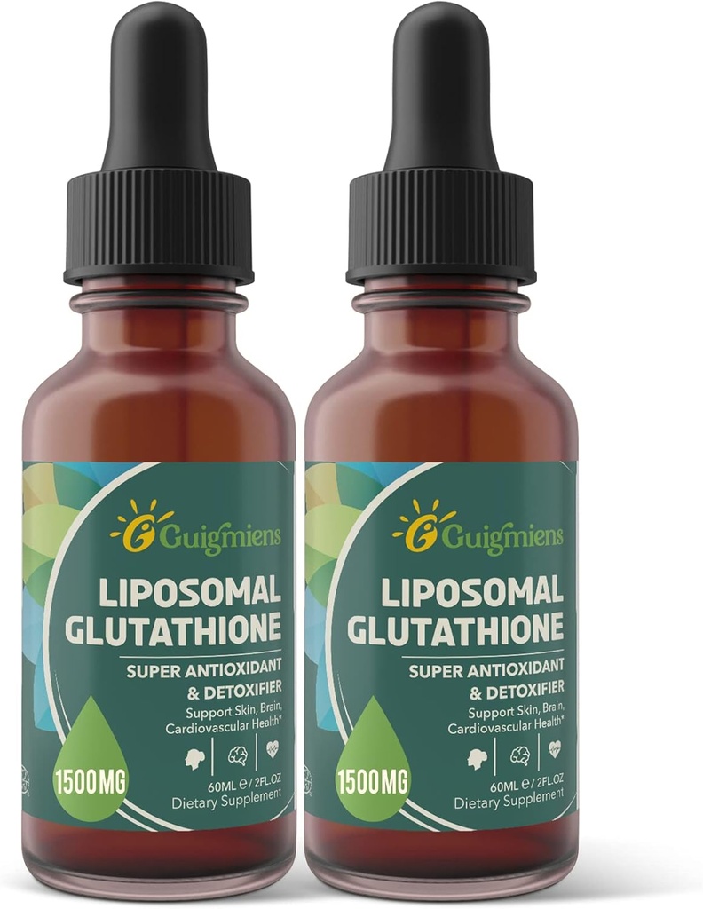 Liposomal Glutathione, Superior Absorption, Liquid Glutathione Supplement, Powerful Antioxidant, Liver Detox, Immune Enhancer, Soy-Free, Non-GMO, Vegan & Gluten Fre, 4 fl.oz,1500 mg