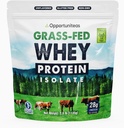 Opportuniteas Grass Fed Whey Isolate Protein Powder - Unflavored 28g Protein Powder Without Artificial Sweeteners, Hormone-Free Cows, Non GMO - 2.5lb
