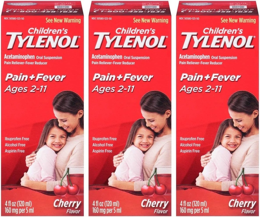 Tylenol Chld Cherry Liq Size 4 Fl oz Tylenol Children'S Cherry Blast Oral Suspension Pack of 3