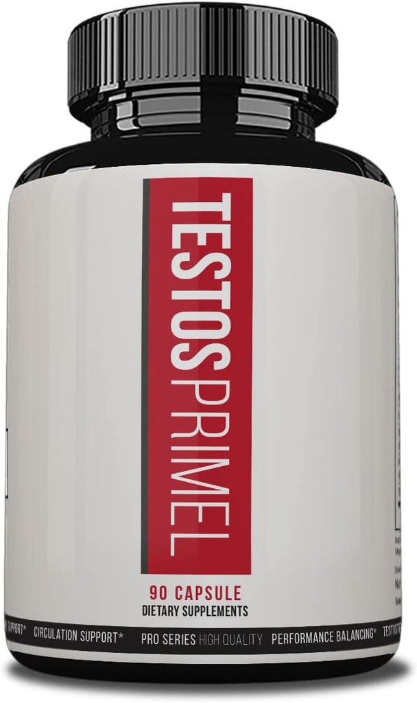 Testos Primel Advanced Formula, Testo Prime Pills, TestoPrime Dietary Supplements, 90 Vegetable Capsules, 1 Month Supply
