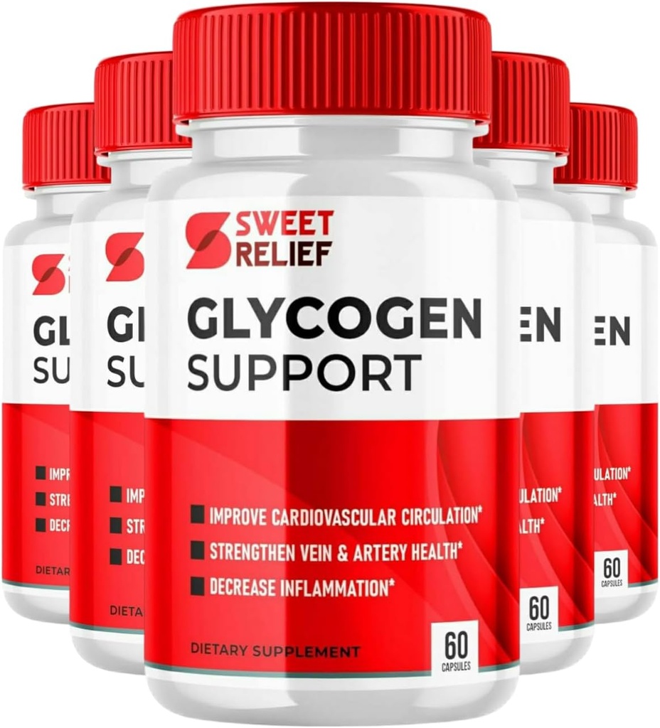 Sweet Relief Glycogen Support - Sweet Relief Blood Vessel Cleaner, Sweet Relief Capsules, Advanced Formula for Overall Wellness, SweetRelief (300 Capsules, 5 Pack)