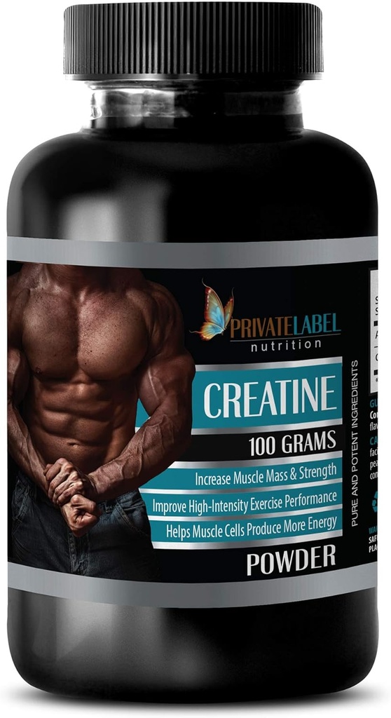PRIVATE LABEL LLC Muscle Boosting Supplements - CREATINE Powder 100 Grams - creatine monohydrate - 1 Bottle (100G Powder)