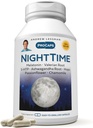 ANDREW LESSMAN Night Time 30 Capsules - 3mg Melatonin, Valerian, Ashwagandha, Passionflower, Hops, Chamomile. No Morning Grogginess. Natural Support, Gentle Restful Sleep. Easy to Swallow Capsules