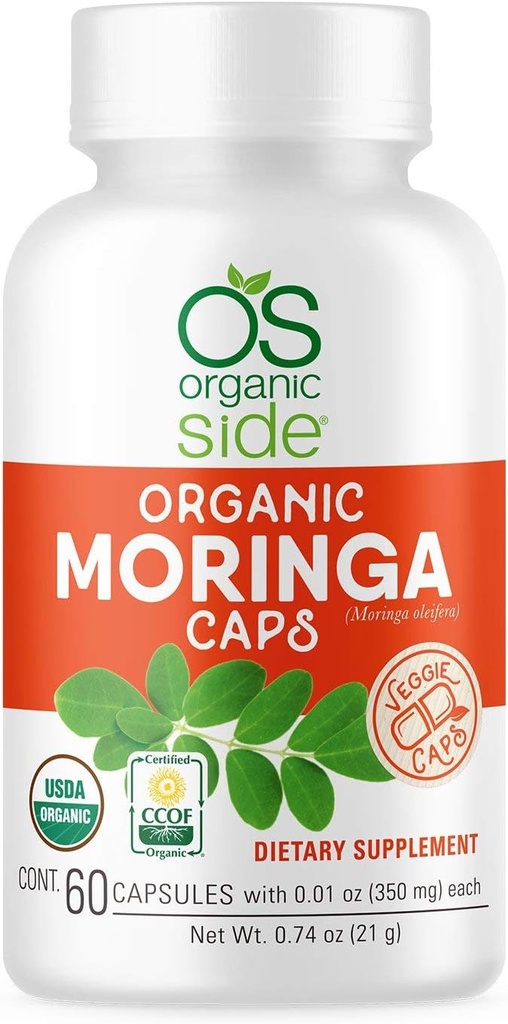 | Organic Moringa Capsules | 60 Count | Certified USDA Organic, Non-GMO, Vegan Superfood for Energy, Immune Support, and Nutrient Absorption