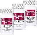 Cardiovascular Research Ferritin Iron Supplement for Women and Men 5 mg 180 Capsules - 3 Bottle Bundle