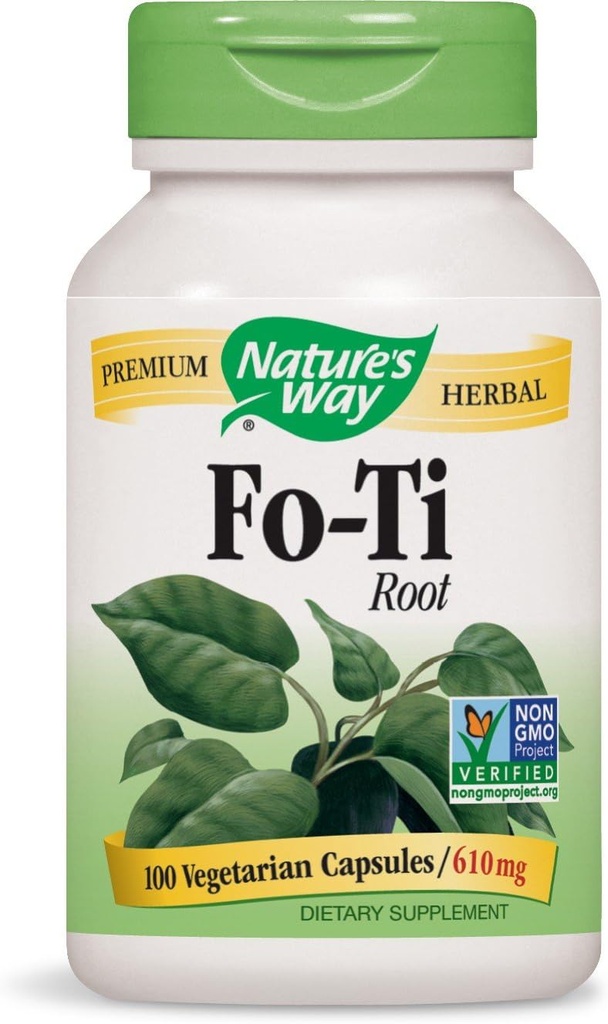 Nature's Way Fo-Ti Root 610 mg, 100 Vegetarian Capsules, Pack of 2