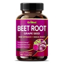 GriMed Beet Root with Grape Seed Extract, Maca Root, Red Spinach & Ashwagandha – 180 Vegetable Capsules