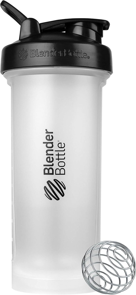 BlenderBottle Classic V2 Shaker Bottle Perfect for Protein Shakes and Pre Workout, 45-Ounce, Clear/Black