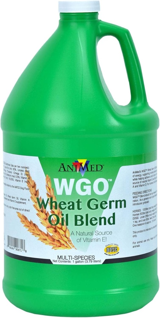AniMed WGO Wheat Germ Oil Blend for Horses and Dogs (1 Gallon Bottle)…