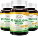 Lovita KSM-66 Ashwagandha | Highly Concentrated | 5% Withanolide | 95% Black Pepper Piperine | Stress Relief & Energy Support | Vegan, Gluten Free | 130 Capsules (Pack of 3)
