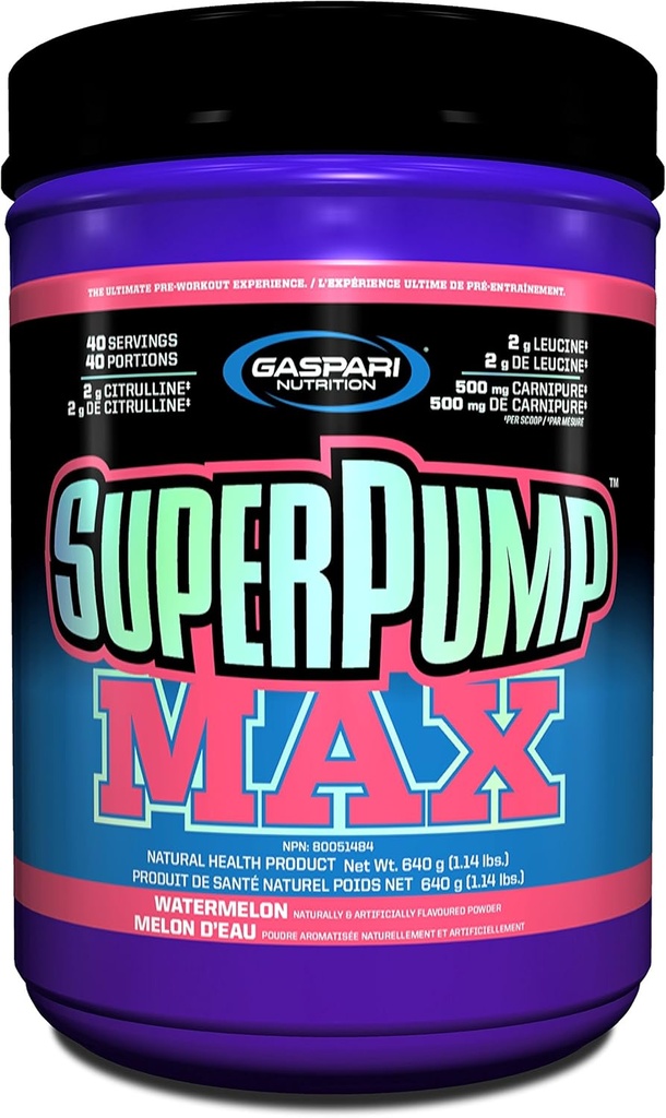 Gaspari Nutrition Superpump Max, Watermelon, 1.41-Pounds