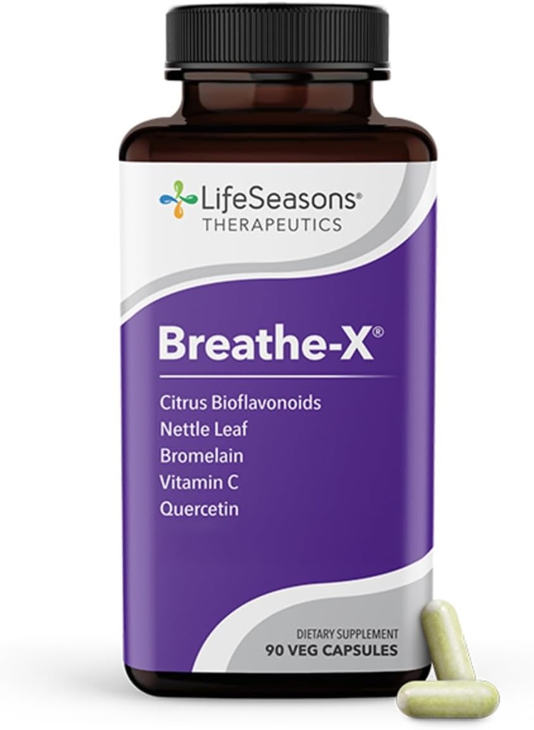 Breathe-X - Allergy & Sinus Relief Supplement - Supports Sinuses & Nasal Discomfort - Non-Drowsy & Fast-Acting - Quercetin, Bromelain, Citrus Bioflavonoids, Nettle Leaf & Vitamin C - 90 Capsules