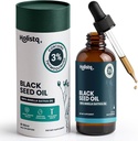 Holistiq Black Seed Oil Organic Cold Pressed Drops | 3% Thymoquinone | Non-GMO & Vegan | Cold Pressed Black Cumin Nigella Sativa Oil for Immune Support, Aceite de Comino Negro - Drops, 100 mL